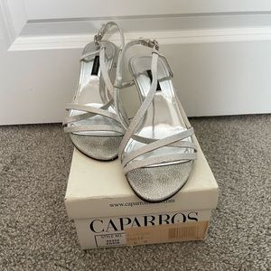 Silver Strappy Heels